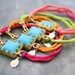Turquoise Bezel Neon Silk Bracelet