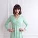 70s Vintage Mint Green Maxi Dress With Empire Waist / Vintage Fashion