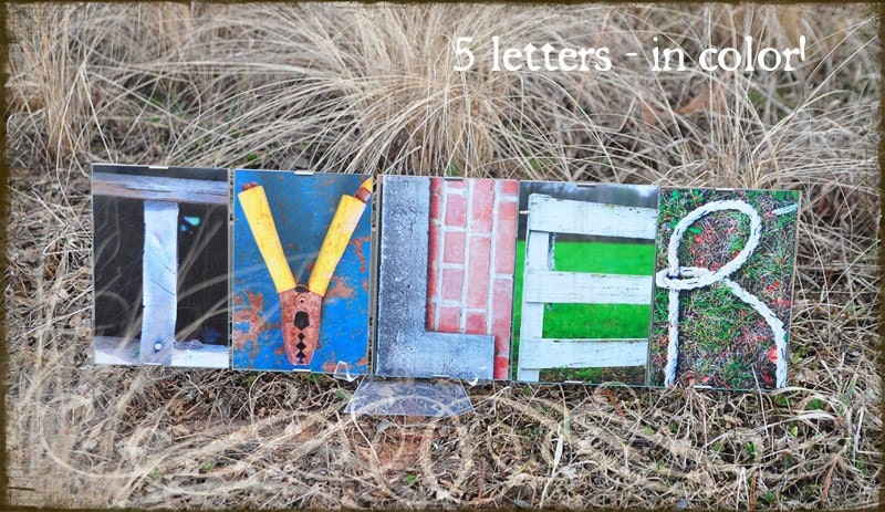 Childrens Name Personalized Alphabet Photography  5 LETTER NAME SIGN Framed
