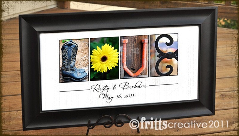 Alphabet Photography LOVE Name Frame Color 10x20 Print Perfect for Weddings UNFRAMED