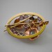 1940's Retro Brooch 14kt Aqua Marine Amethyst and Rose Cut Diamond