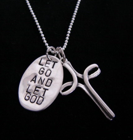 Let Go and Let God Sterling Religious Necklace