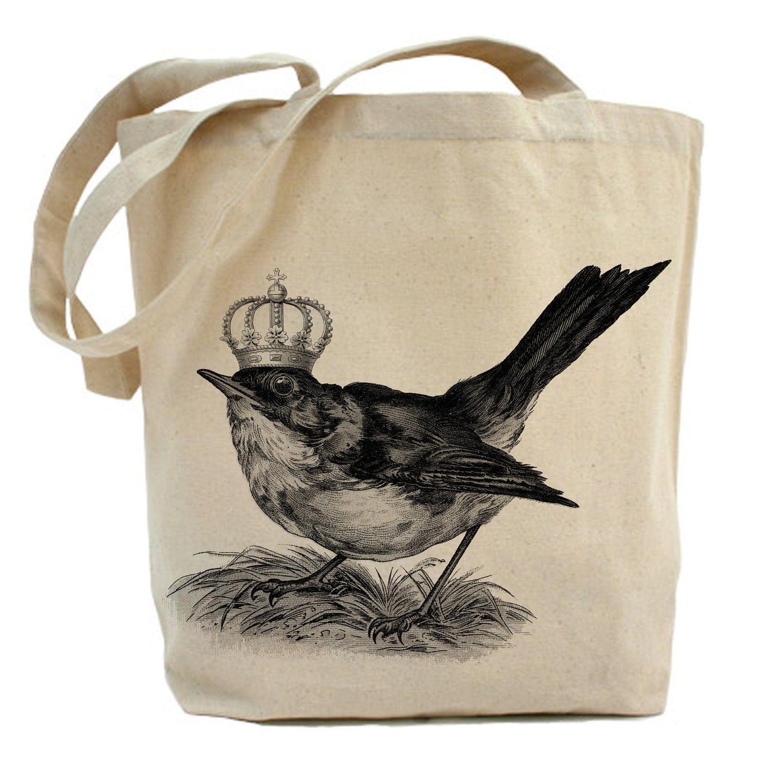 Vintage Sparrow Bird With The Crown Digital Image, Download and Print, Great For Image Transfer on Pillows, Tea Towels and more - Style. 259