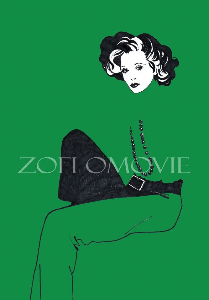 Retro Glamorous, Fashion Illustration inspired by 1940s style, Limited edition art print