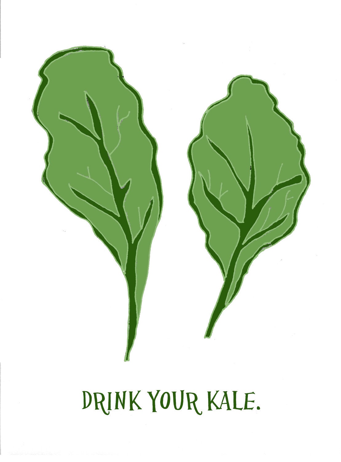 Items similar to Drink your Kale- 8X10 illustration print on Etsy