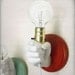 Hand Holding Bulb Wall Lamp (Red)