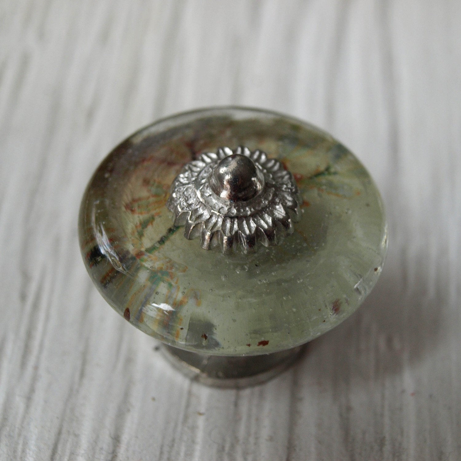 Glass Decoupage Cabinet Knob