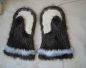 Beaver Fur, Coyote Trim Gauntlet Mittens