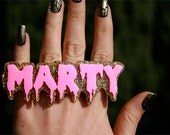 Custom Horror Font Nameplate Ring