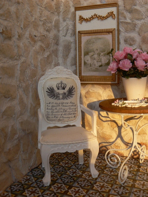 White armchair doll house