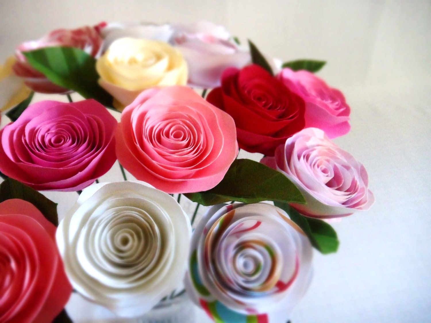 Spiral Paper Roses Strawberry Bouquet By Dearbetsy On Etsy