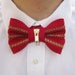 Mens Zipper Bow Tie in Red and Brass
