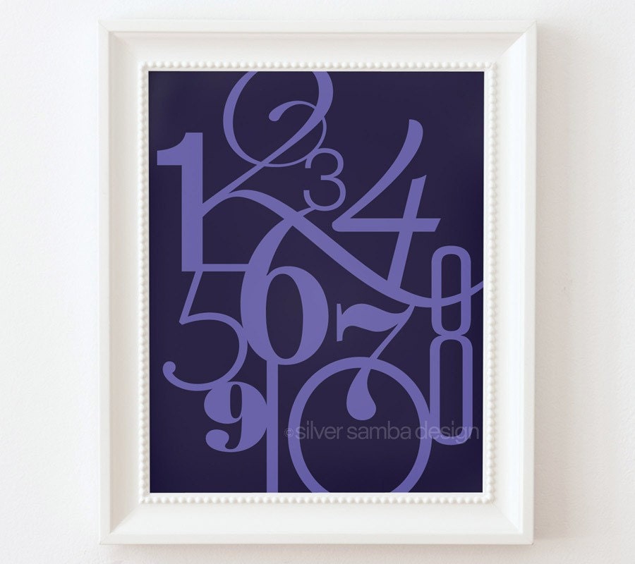 8x10 NUMBERS print : Palette No. 59 indigo purple