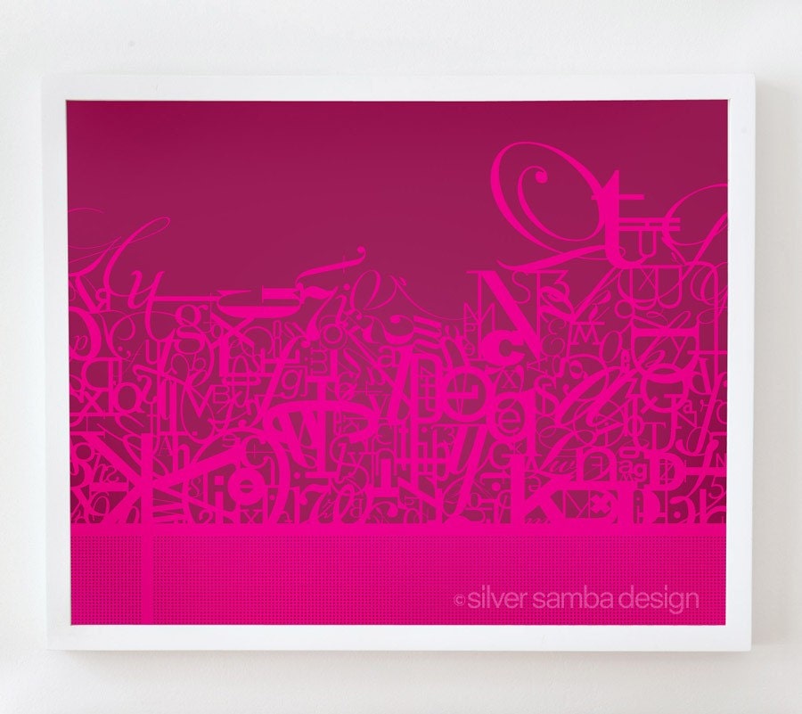16x20 CHARACTERS print : Palette No. 37 pink magenta
