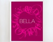 16x20 EMBLEM print custom name : Palette No. 37 pink magenta