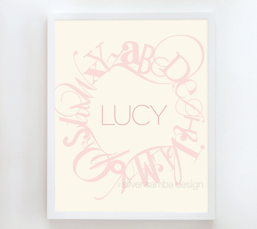 16x20 EMBLEM print custom name : Palette No. 20 cream pink