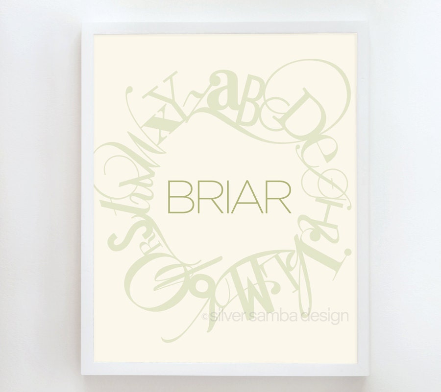 16x20 EMBLEM print custom name : Palette No. 40 cream green