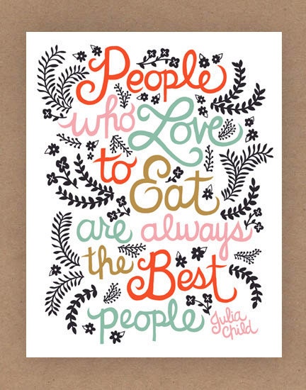 8x10-in Julia Child Quote Illustration.