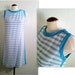 Vintage 1960s George Gerring Blue and White Striped Shift Dress