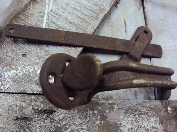 Antique Iron Barn Door Blake Thumb Latch Set by vintage215 on Etsy