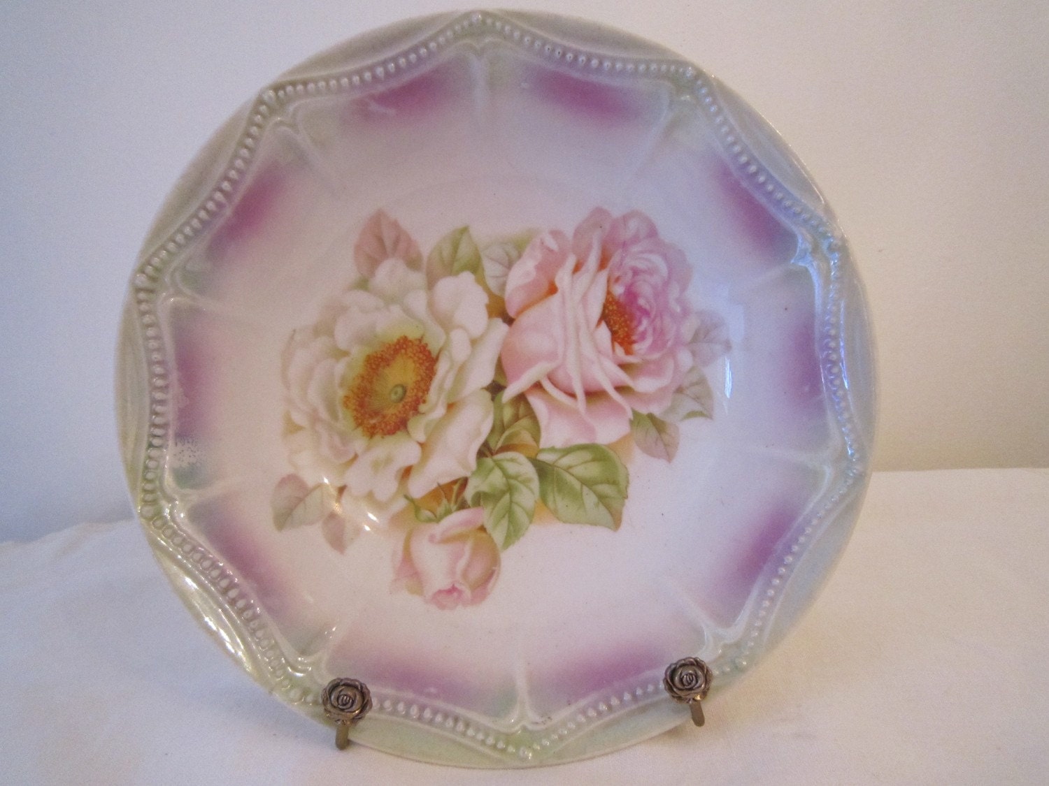 Beautiful Bowl, Pink and White Roses