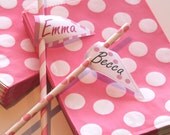 48 Favor Bags Pink Polka Dot  Treat Bags - Birthday - Wedding - Baby Shower- Valentine