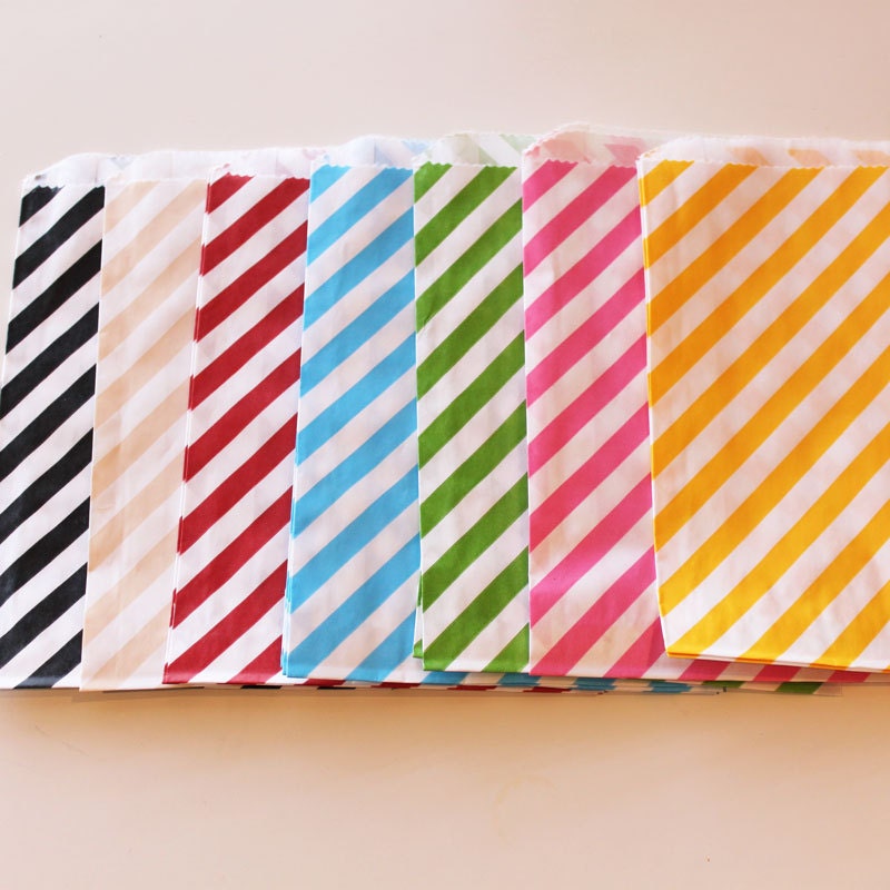 Chevron Stripe Favor Bags - 35  YOU PICK your COLOR - Designer Party Favor Bags, Weddings, Birthday, Made in Usa