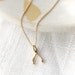Tiny Gold Lucky Wishbone Necklace / Mini Bronze Wish Pendant on Gold Filled Chain