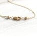 Tiny Gold Lucky Wishbone Necklace / Mini Bronze Wish Pendant on Gold Filled Chain