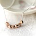 Rose Gold Nuggets Necklace / Pink Rose Gold Vermeil Nuggets on Sterling Silver Chain / Geometric Jewelry