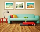 Beach Photo Set. Summer Décor. Fine Art Photography. Sunny Australia. Island Holiday. Turquoise Tangerine Orange. Size A4