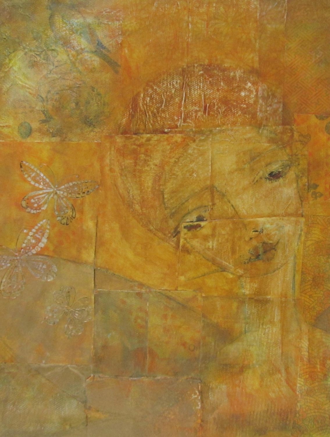 Art Print Greeting Card - Yellow Angel