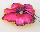 Weddings ring pillow, baby shower cushion, fucshia pink flower, hawaian weddings, handmade - MammaMiaBridal Weddings ring pillow, baby shower cushion, fucshia pink flower, hawaian weddings, handmade - MammaMiaBridal