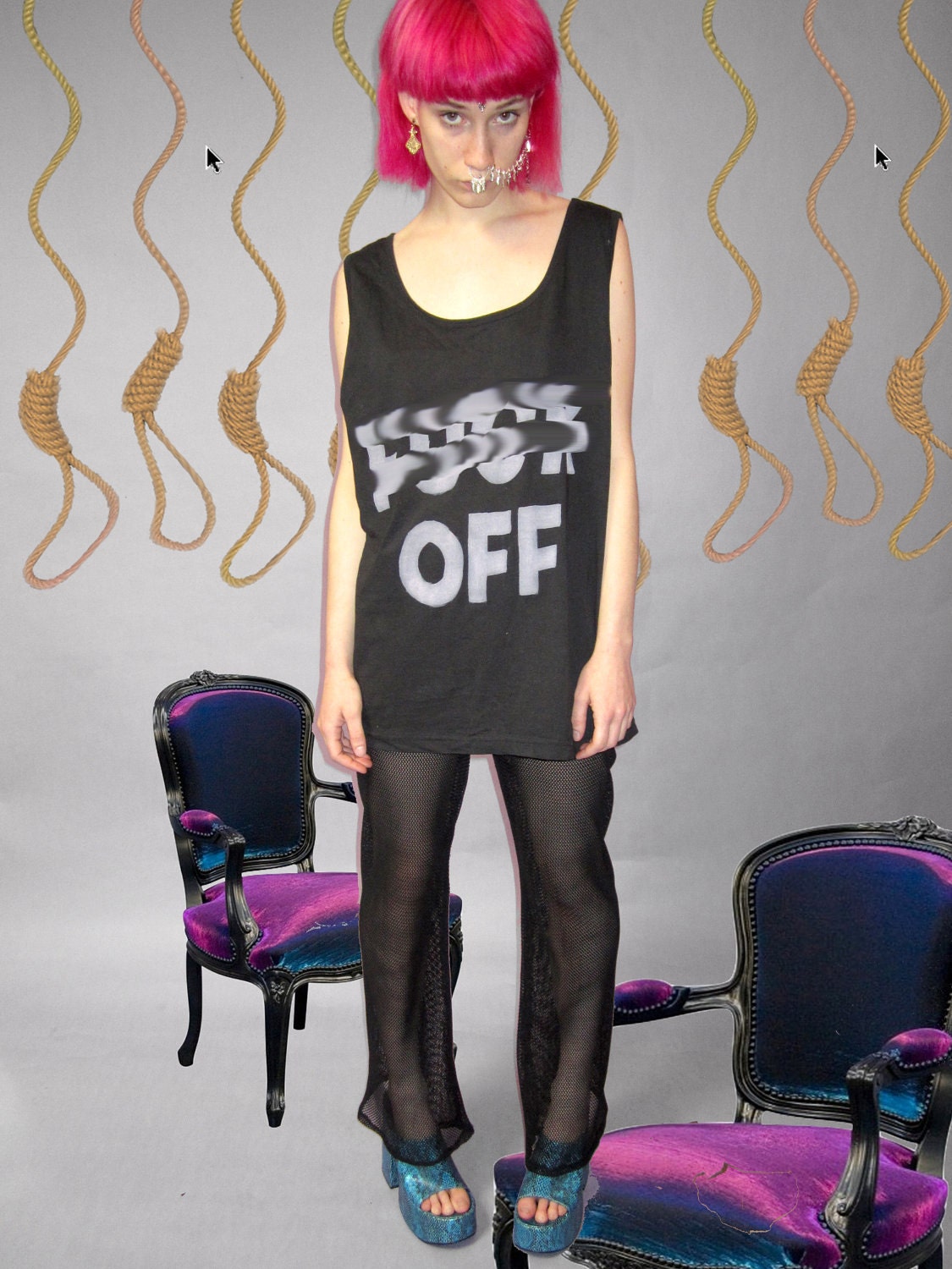 YARD666SALE f off T shirt YARD666SALE L