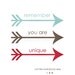 You Are Unique Funny Inspirational Greeting Birthday Card- Arrows Sarcastic Funny Humor-Brown Red Aqua Blue