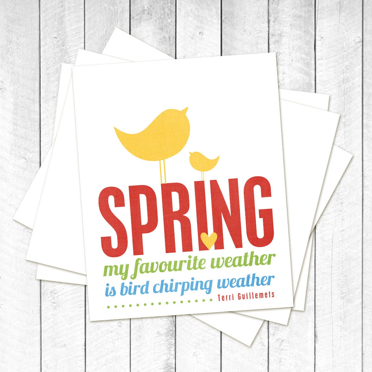 Spring - Pastel Muted Modern Graphic Quote Spring Easter Birds Print - 8x10 Mothers Day