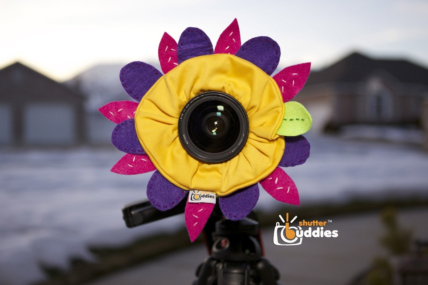 Shutter Buddies FLOWER with SQUEAKER camera bling for lens- Ready to ship