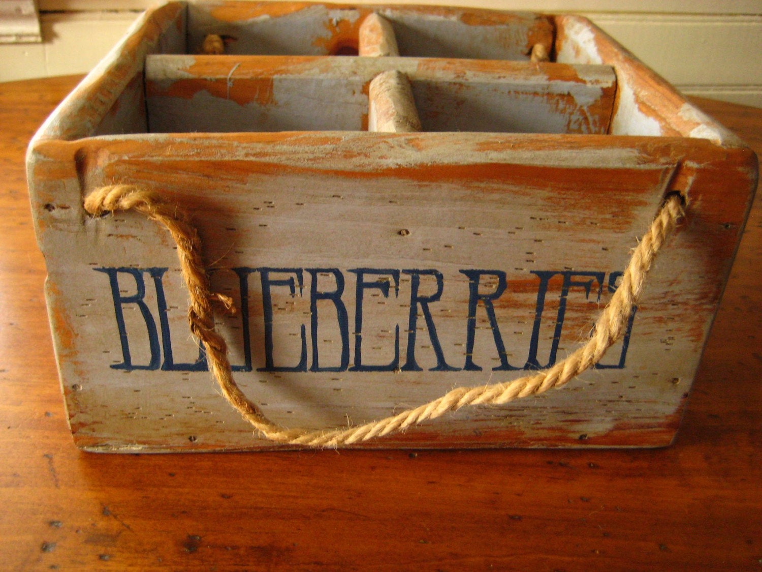 Reproduced Primitive Pine Wood Box for Berries