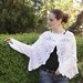White Summer Cardigan/ Hand Knit White Bolero/ Bridal Lace Shrug/ Wedding Shrug/ Wedding Bolero/ Vest/ Cruise Fashion by Solandia