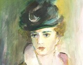 Portrait  - Fine Art - original gouache painting