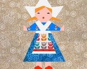 Dutch Doll paper pieced quilt block pattern PDF