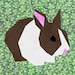 Rabbit paper pieced quilt block pattern PDF