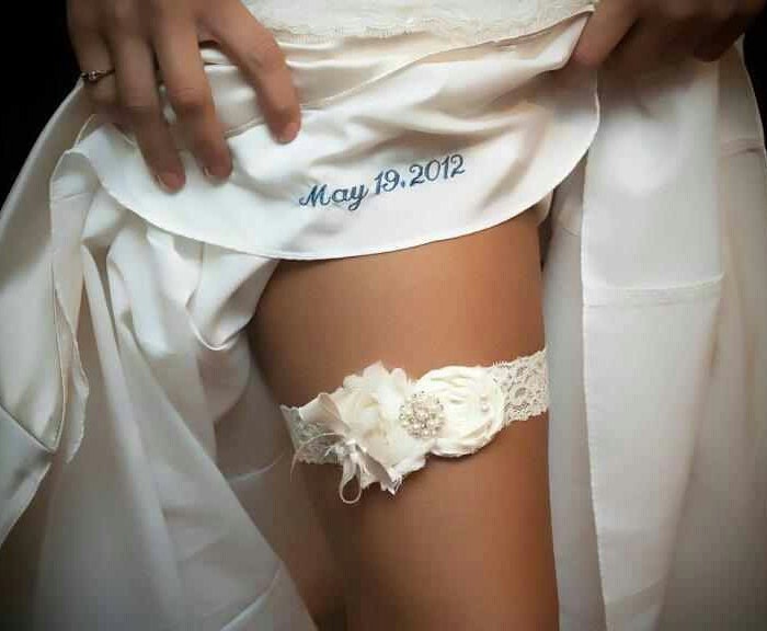 Vintage Bridal Garter Wedding Garter Set Toss Garter included  Ivory with Rhinestones and Pearls  Custom Wedding colors