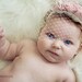 Vintage Baby Headband Blushing Blossom Handmade Fabric Flower Baby Fascinator Precious Pink