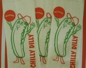 50 Pickle Bags....Chilly, Dilly Pickle Bags.....Loot Bags, Favor Bags....Retro...