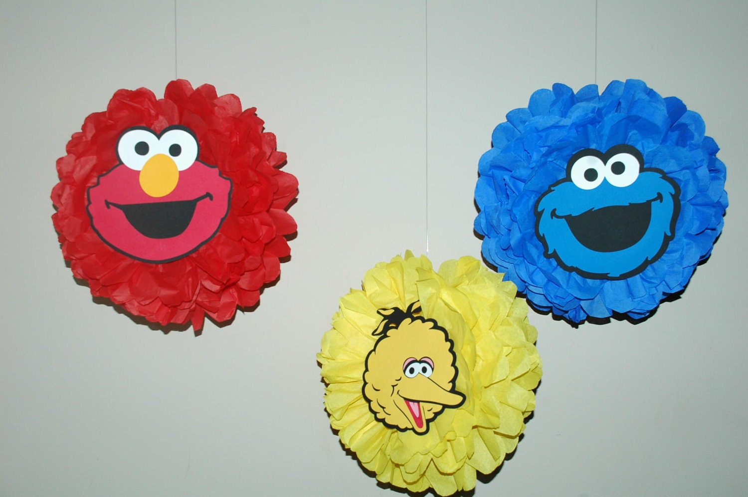Sesame Street Gang Birthday decoration - Tissue pom pom - party decoration