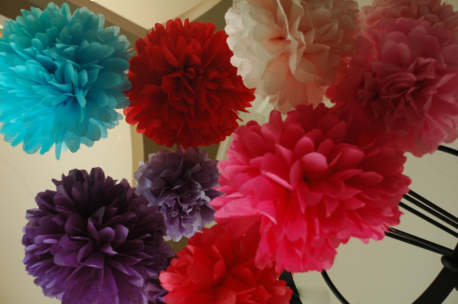 Baby shower decorations -  tissue Paper Pom poms - you choose your colors - 4 poms