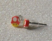Teeny Tiny 1 Up Mushroom (Super Mario) Stud Earrings