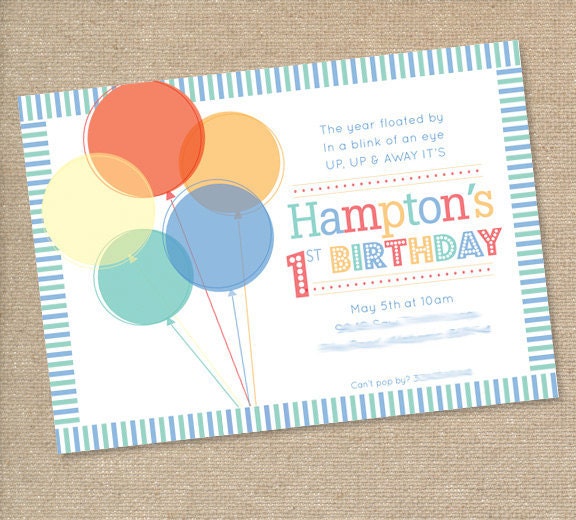 Balloon Birthday Party Invitation