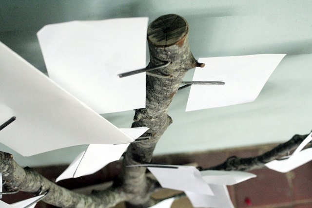 Rustic Tree Limb Display Stand - The Tree of Ideas - For All Your Scraps of Inspiration, Unique Desktop Organizer, Wedding Table Decor